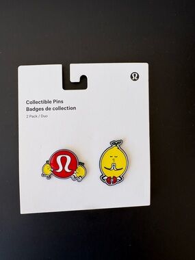 lululemon athletica Red and Yellow Collectible Pin Set - Lemon Motif